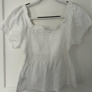 White fit and flare top, size M